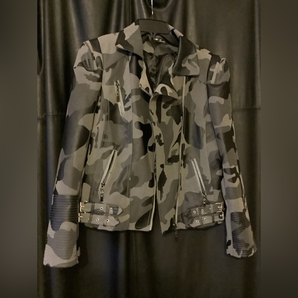 Denim 4Us Camouflage Moto Jacket NEW - Picture 9 of 11